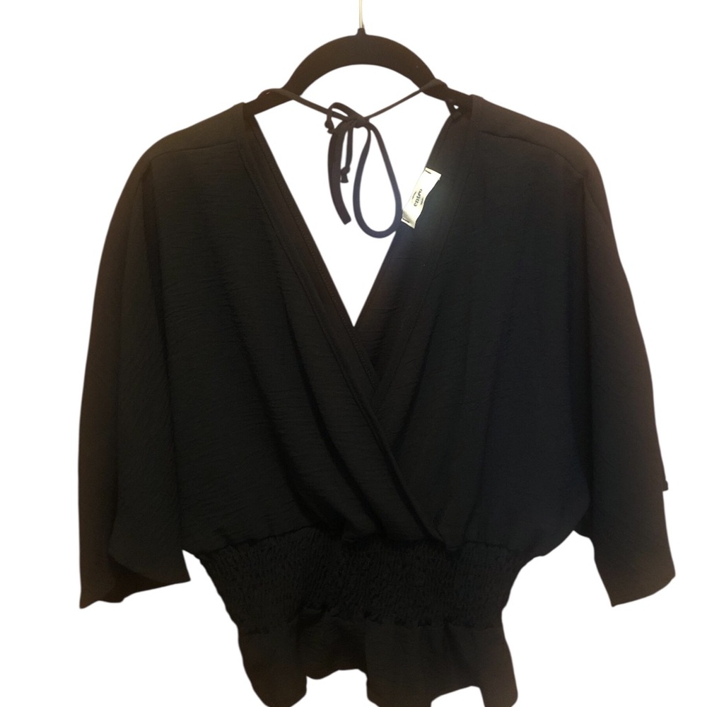 Entro Black Wrap Blouse. NWOT Never Worn